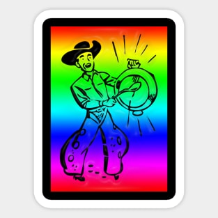 Western Era - Cowboy Calling for Lunch Sticker